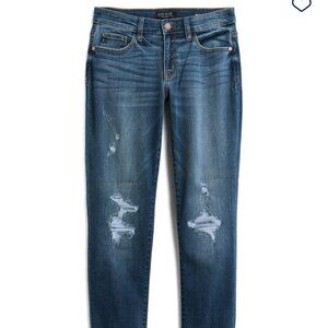 Judy Blue Adelene Mid Rise Girlfriend Cuff Distressed Jean